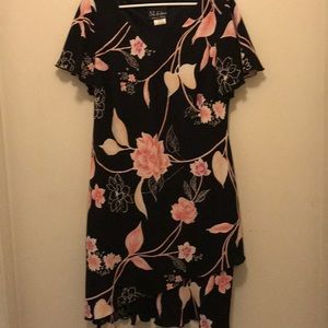 Black and pink floral dress